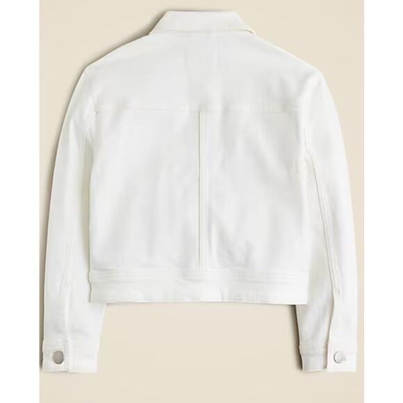J Crew Crewcuts Girls Cropped Denim Trucker Jacket XXS 2 3 White NWT Jean - Picture 2 of 3